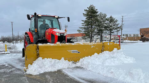 Kubota M6 Snow Plowing