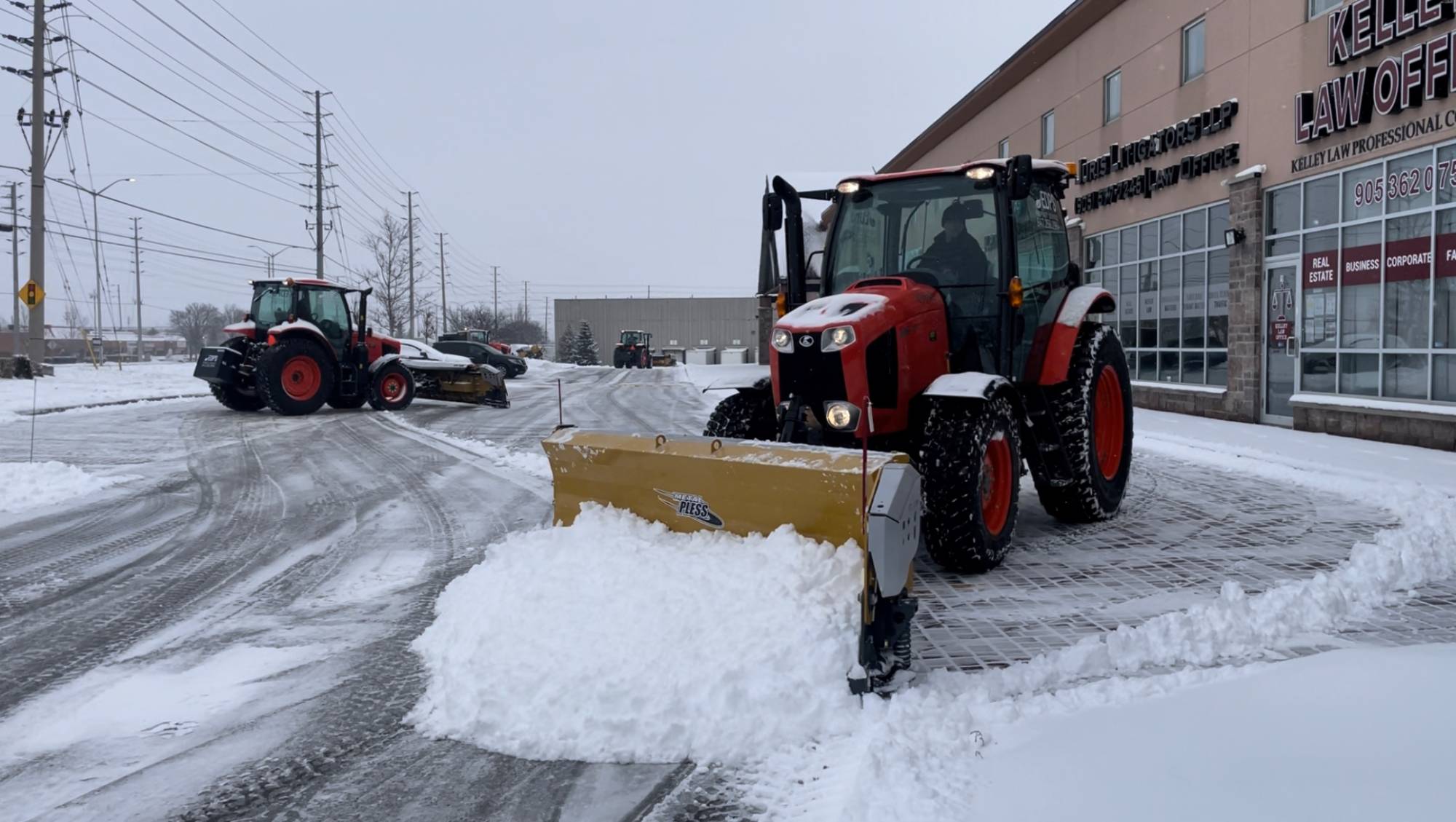 Commercial snow removal tractor