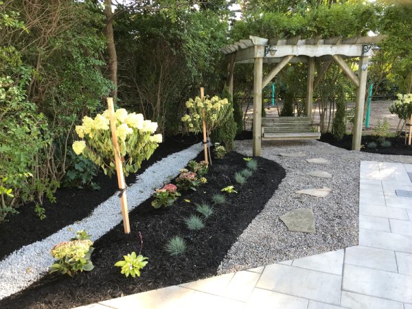 General Landscaping flower bed with brown mulch